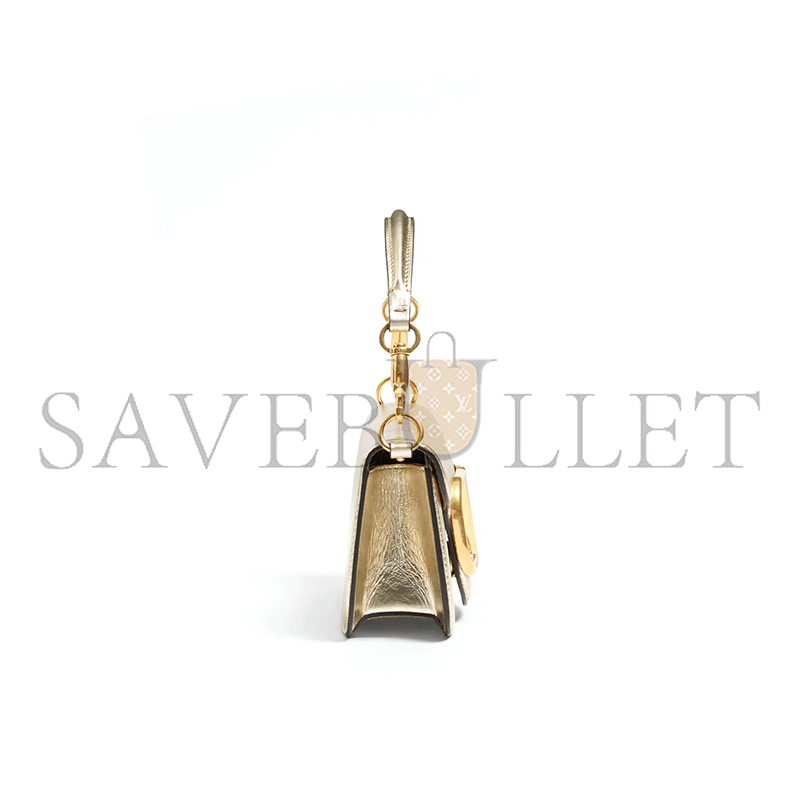 Va1e*ntin0 small Va1e*ntin0 garavani locÒ metallic calfskin shoulder bag 6w2b0k53uke_r16 (20*11*5cm)
